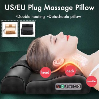 ⚡Shipment 24 Hours⚡Infrared Heating Neck Shoulder Back Body Electric Massage Pillow Shiatsu Device Cervical Health Massageador Relaxation 16 Massage Heads