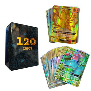 120pcs/box Pokemon Cards 60GX + 60MEGA TCG Shining Tag Team GX English Game Battle Carte Trading Card Toys for Children