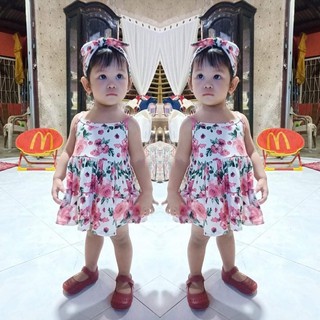 Littlestar Baby Kids Sleeveless Dress with Turban