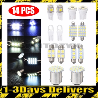 14pcs White LED 1157 T10 31 36mm Car Interior Light Kit Set / Auto Map Dome License Plate Door Lamp
