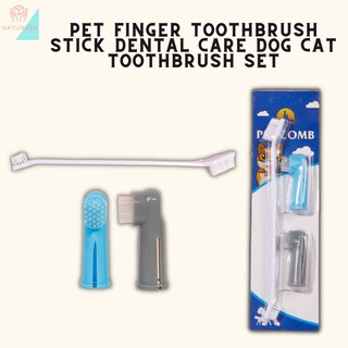 Pet Finger ToothBrush Stick Dental Care Dog Cat Toothbrush Set