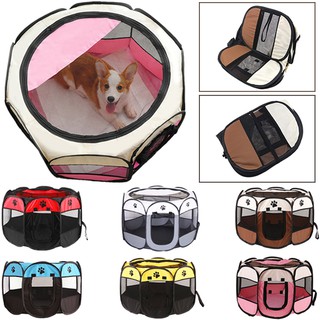 Pet Dog Folding Tent House Portable Octagonal Breathable Cage For Cats Playpen Puppy Kennel Fence