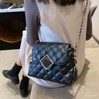 Zhuo Shini | 【Genuine Cowhide Diamond Pattern Bag】Chanel-Style Large Capacity Chain Shoulder Bag Wom