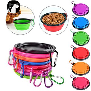 NEW+Portable Silicone Collapsible Travel Feeding Bowl Food Water Dish Feeder
