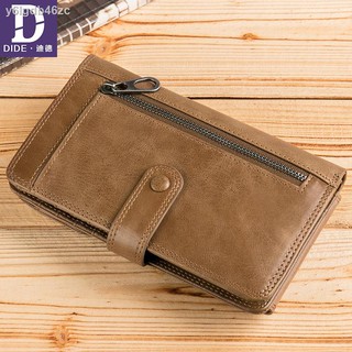 ☼❅✻Dide new men s long leather multi-function zipper mobile wallet leather wallet card holder men s