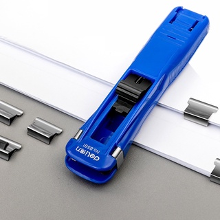 Hand Paper Clipper With Refills Metal Stapler Paper Clips For Document Binding Stationery sawu