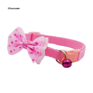 SPBS_Cute Pet Cat Dog Puppy Adjustable Bowknot Bell Collar Party Necklace Neck Strap (4)