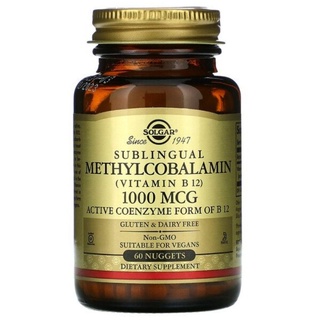 SOLGAR Sublingual Methylcobalamin (Vitamin B12), 1,000 mcg, 60 Nuggets