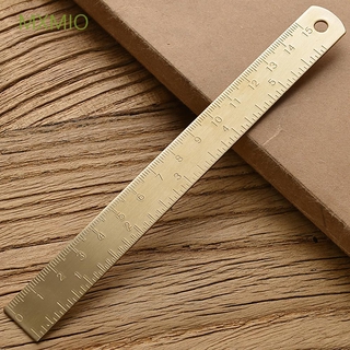 MXMIO Creative Drawing Ruler Unisex Learning Measuring Ruler Brass Straight Ruler Bookmark Students 15cm Stationery Metal for School Office gold/rose gold