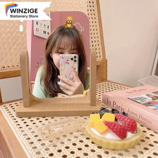 ¤✻♠Winzige Ins Mirror Dressing Table Mirror Makeup Wooden Mirror Home Decoration Photo Props