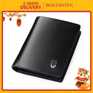 Bostanten Men's Genuine Leather Wallet Classic Biford Card Holder Durable Qualit