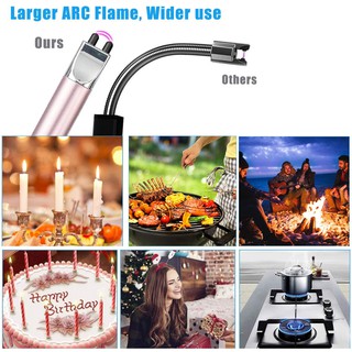 Candle Lighter, Electric USB Rechargeable Lighter Arc Long Lighter Flameless Lighter with Safe Butto (4)