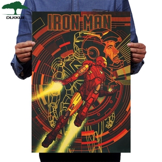 DLKKLB Superhero Iron Man Vintage Kraft Paper Poster B Style Avengers Classic Movie Wall Sticker Bar Cafe Home Decor Painting (1)