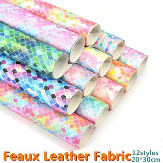 20*30cm Rainbow Glitter Faux Leather Fabric for Bow Synthetic Leather DIY Decoration Crafts (7)