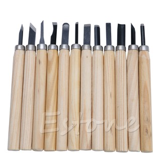 ★COME♣12pc Professional Wood Carving Hand Chisel Knife Tool Set Woodworkers Gouges