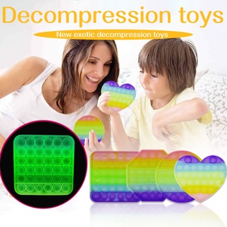 New Luminous Fidget Toy Pop it Fidget Toy Colorful Push Bubble Stress Relief Toys Pop It Fidget Toys Silicone Toy FoxMind