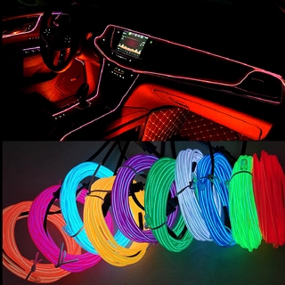 #Pinkgirl#1M/3M/5M 3V EL LED Cool Wire String Light Car Flash Glow Neon LED Strip Rope Lamp Party Flexible Waterproof Fairy Light