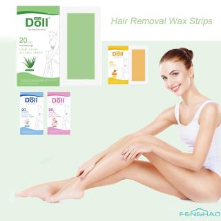 【FH】 20pcs/set Hair Removal Wax Strips Papers Double Sided Depilation Uprooted Silky For Face Armpit Leg Shaving Safe ❃❁