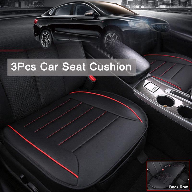 3Pcs Car Full Seat Covers Universal Surround Leather Cushion (1)