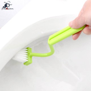 ☻FF S-shaped Toliet Brush Cleaning Side Corners Curved Clean Households Brushes Cleaner Kitchen Bath