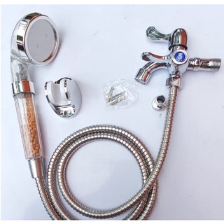 High Pressure Shower With Hose and Two Way Faucet Set