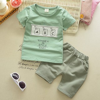 Baby Casual Short Sleeve Cotton Shirt+ Shorts Cloth Set (1)