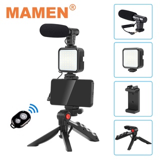 MAMEN Smartphone Vlogging Kit Video Recording Equipment with Tripod Fill Light Shutter for Camera (1)