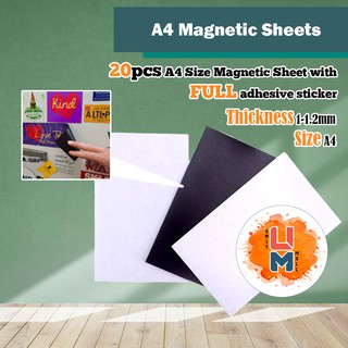 20pcs Magnetic adhesive Sheet A4 1mm 1.2mm With Full Adhesive [CHEAPEST] (1)