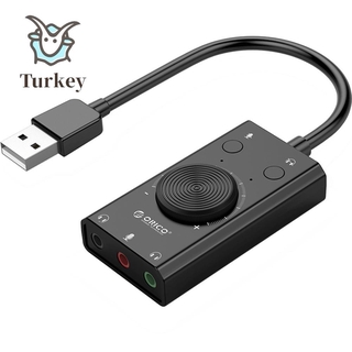 Tk-ORICO SC2 External USB Sound Card Volume Adjustable Audio Card Adapter PC