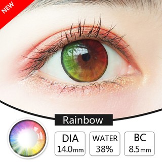 [Enchantress] 2pcs Rainbow Soft Colored Contact lens Yearly use 0.00【w/Freebies W/O Solution】 CM81
