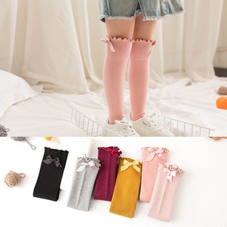 Baby Girl Cute Socks Bowknot Design Cotton Long Socks Party Infant Children Soft Crib Leg Warmer