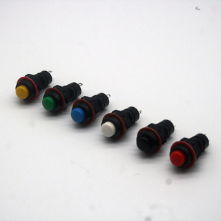 6pcs DS-211 DS-213 Push Button Switch 10mm Momentary / Self Locking Round Button Switch DS211 DS213 miniature (1)