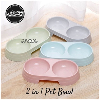 Pet Cat Dog 2 in 1 Feeder Bowl