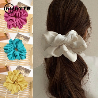 2pcs Satin Hair Ring Scrunchies Women Elastic Hair Bands Ponytail Hair Rope Tie