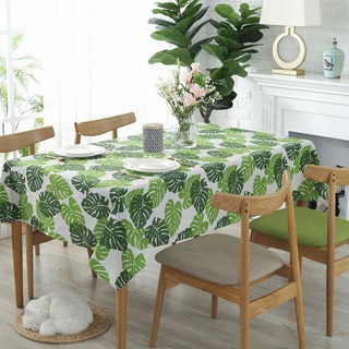 Nordic Green Plant Cotton Linen Tablecloth Banana Leaf Printed Tablecloth Tablecloth Rectangular Tea Table Cover Towel Turtle Leaf