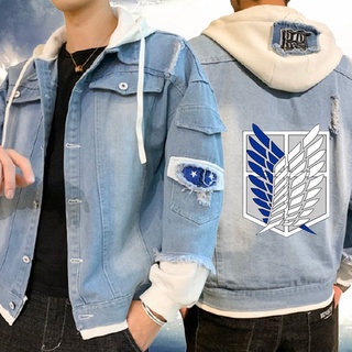 COD Blue Denim Jacket New Fashion Design unisex Cosplay Costumes Hoodie Jacket Attack on Titan coat
