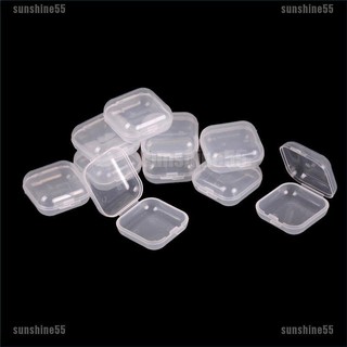 10Pcs Mini Clear Plastic Small Box Jewelry Earplugs Container Storage Box(sunshine55)