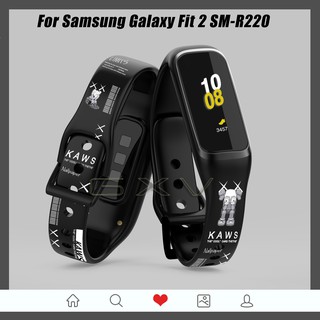Cartoon Printing Strap for Samsung Galaxy Fit 2 Wristband Pokemon Pikachu Silicone Band Replacement Strap for Galaxy Fit2 SM-R220 Band Accessories