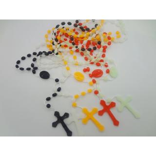 Cross Necklace Religious Catholic Plastic Rosary Necklace (2)