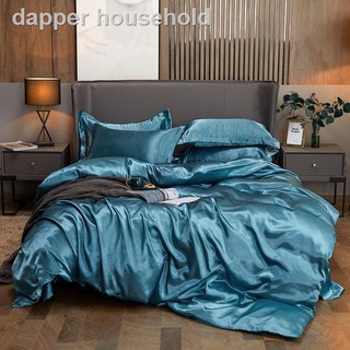 Double-sided ice silk four-piece set summer water wash bedding is bed (9)