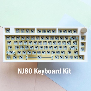 Keydous NJ80 Keyboard Hot-swappable Kit Three-mode Bluetooth 5.0 Wireless 2.4G Wired RGB 75% With 80-key Keyboard Kit