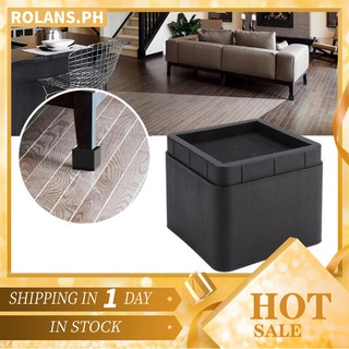 Rolan 4PCS adjustable bed risers durable stackable Square black legs moisture-proof inse