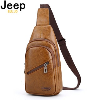 JEEP BULUO Brand Man Bag Corss body Sling Bags For Men Leather College Chest Bag Summer Travel Shoul