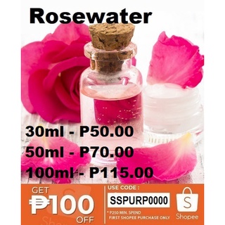 Rosewater (Rose Hydrosol) 30ml - 100ml