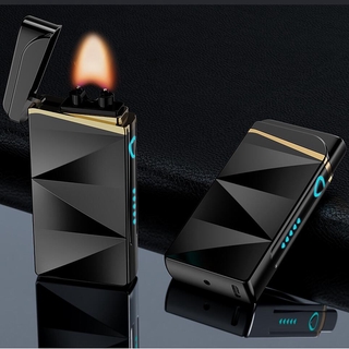 2020 Electronic USB Big Flame Luxury Lighter Pulse Windproof Double Arc Electric Lighters Plasma Fl