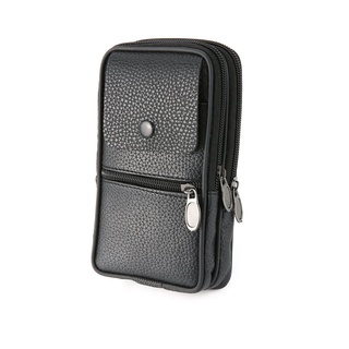 PU Leather Zipper Waist Bag Travel Wallets Fashion Men Waist Pack Phone Bag