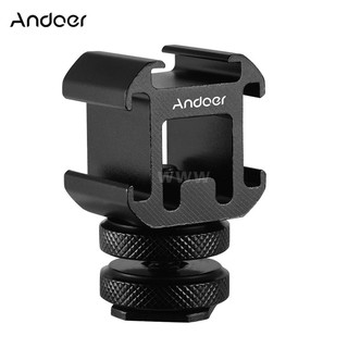 Andoer 3 Cold Shoe Mount Adapter On-Camera Mount Adapter DSLR Camera for LED Video Light Microphone Monitor