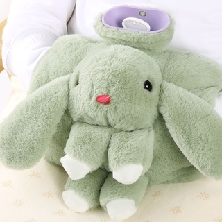 Hot1800ml Hairy Cartoon Coat Hot Water Bottle Removable Thick PVC Cute Fluffy Bunny Keep Warm Hands