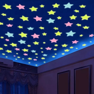 50Pcs Luminous Star Wall Stickers / Fluorescent Glow In The Dark Stars Wall Stickers / Ceiling Luminous Decor for Kids RoomsHome decor