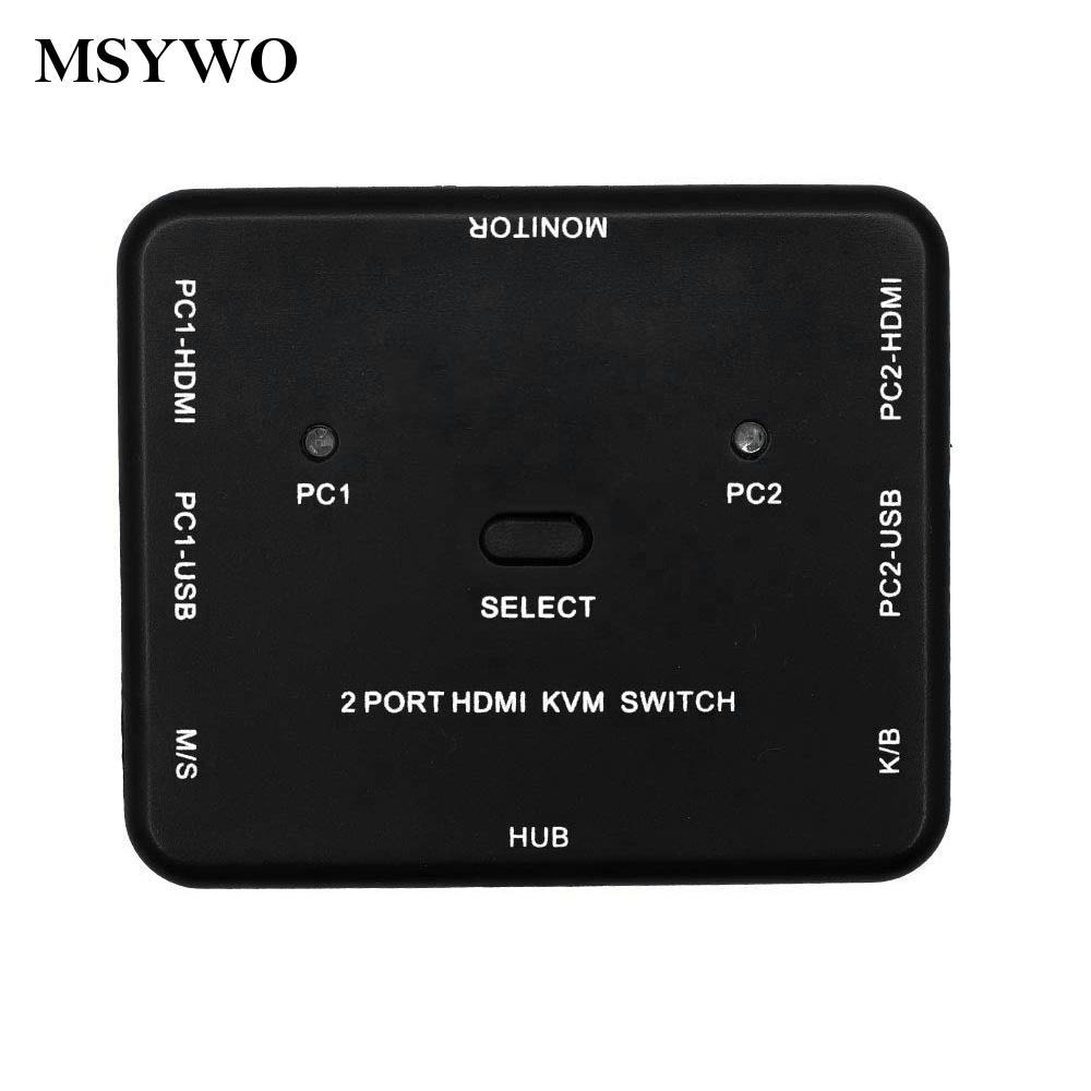 KVM Switch 2 In 1 Out HDMI For Shared Black 1080P Trendy